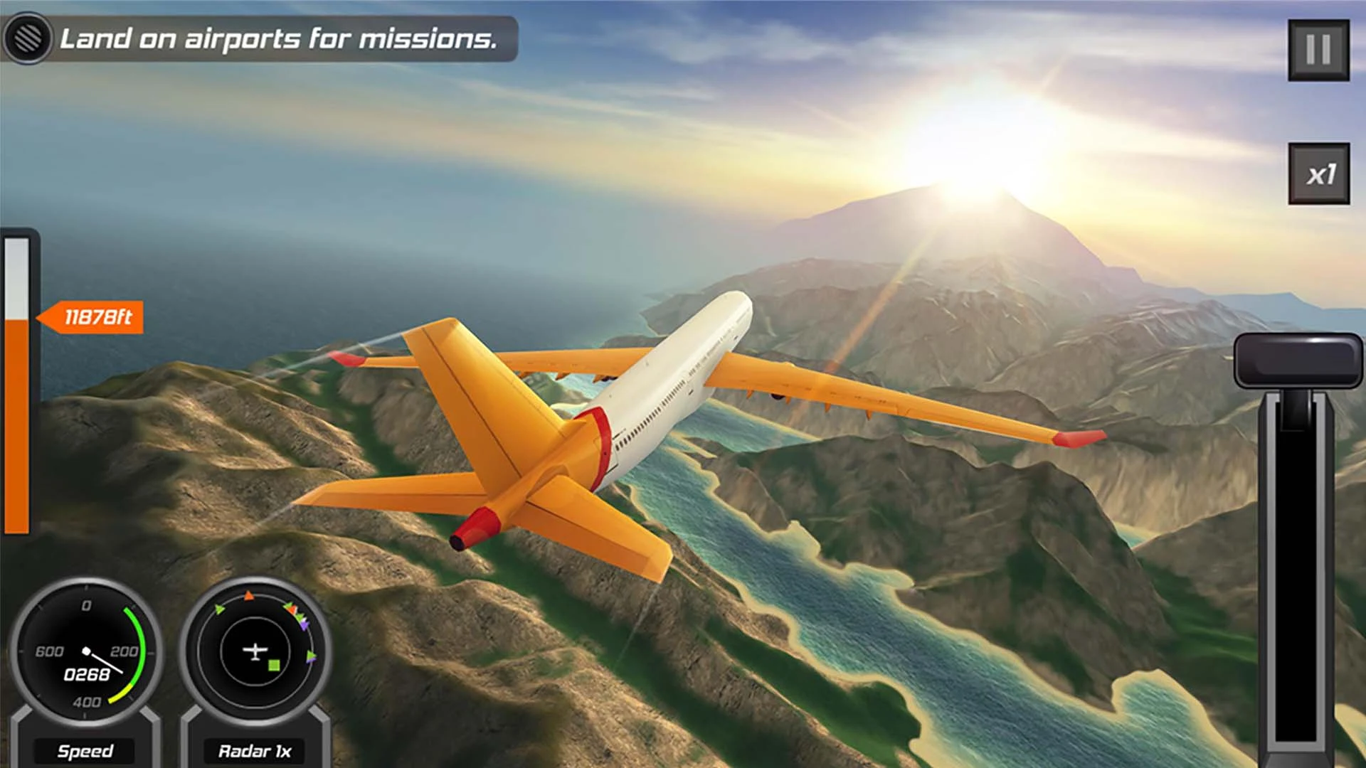تحميل لعبة محاكاة الطيران ثلاثية الأبعاد Flight Pilot Simulator للأندرويد